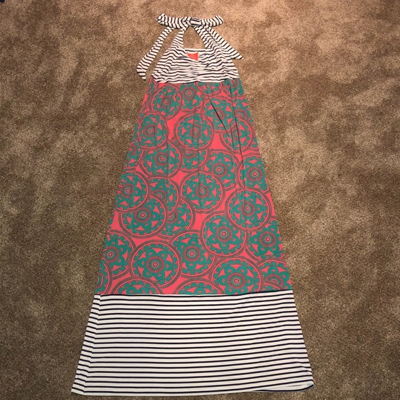 Tracy Negoshian Dresses & Skirts - Striped Floral Maxi Dress